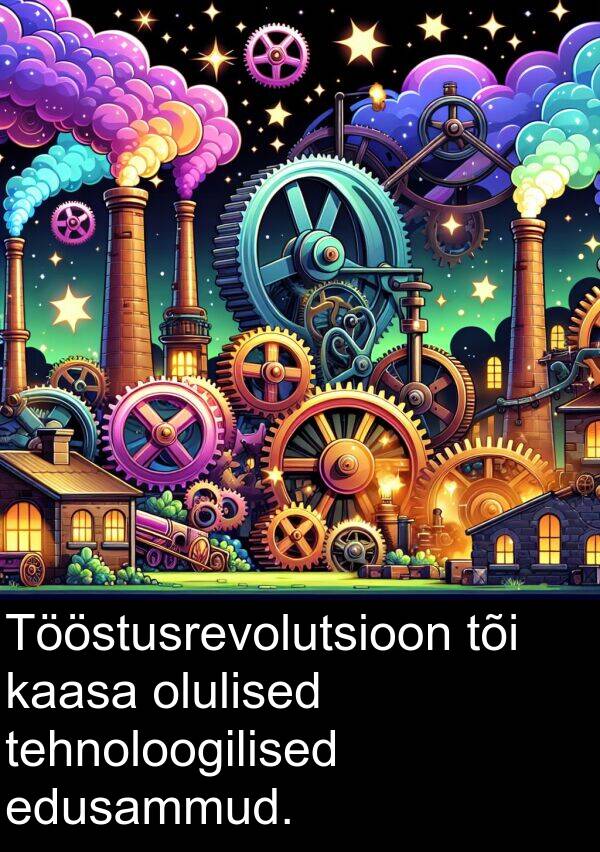 tõi: Tööstusrevolutsioon tõi kaasa olulised tehnoloogilised edusammud.