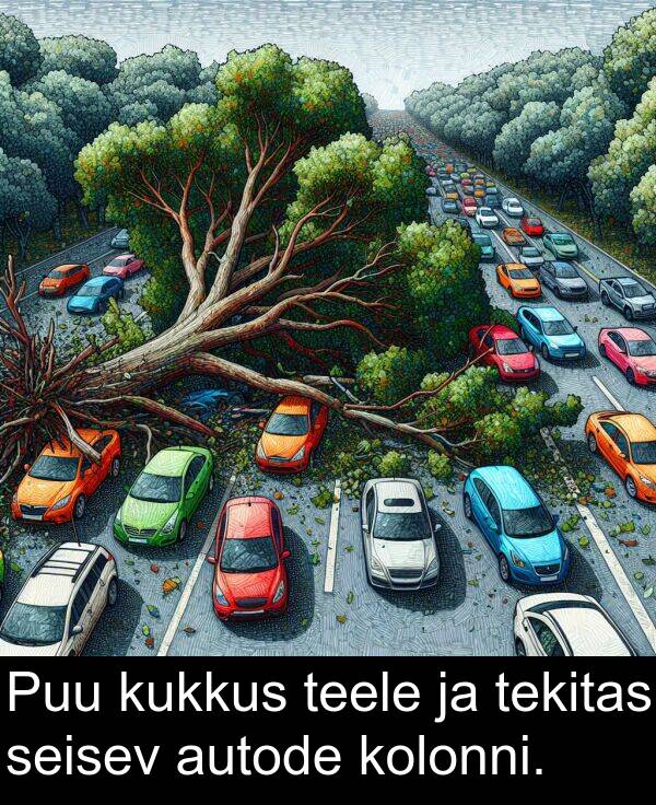 kukkus: Puu kukkus teele ja tekitas seisev autode kolonni.