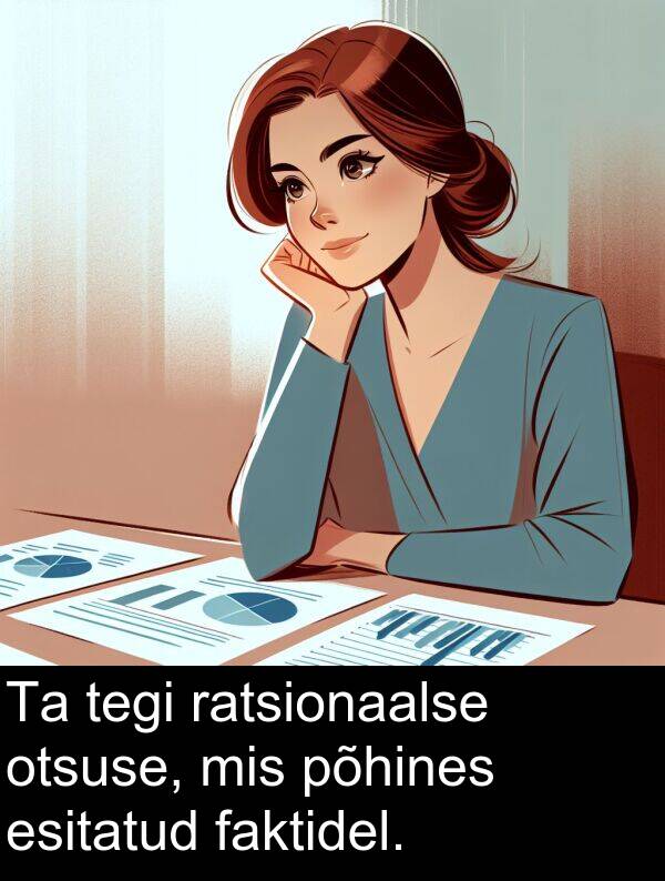 faktidel: Ta tegi ratsionaalse otsuse, mis põhines esitatud faktidel.