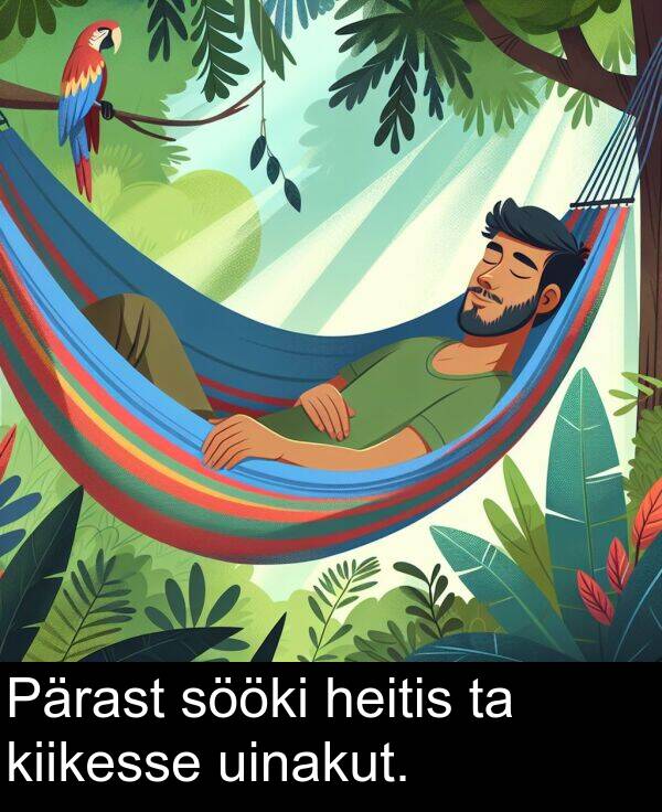 uinakut: Pärast sööki heitis ta kiikesse uinakut.