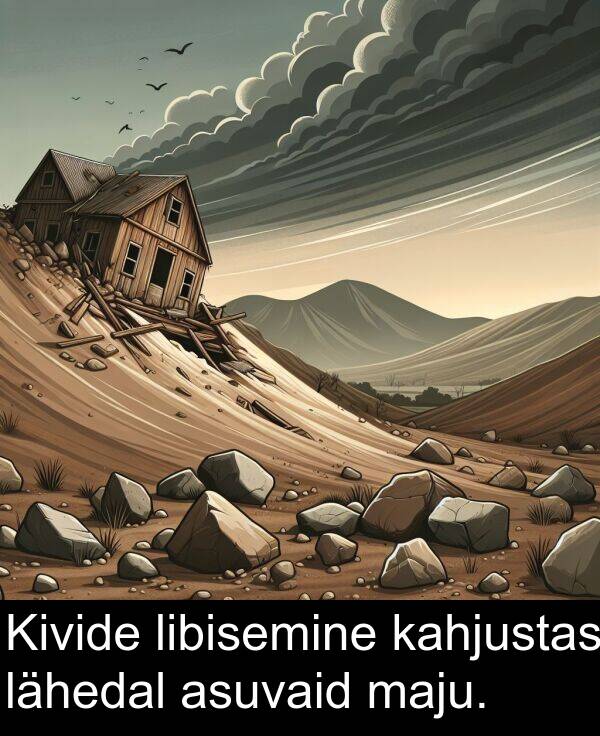 asuvaid: Kivide libisemine kahjustas lähedal asuvaid maju.