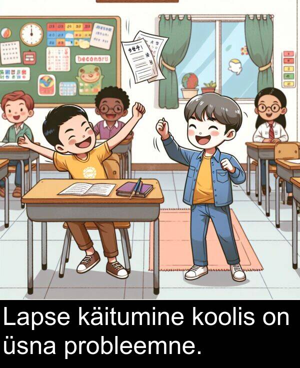 käitumine: Lapse käitumine koolis on üsna probleemne.