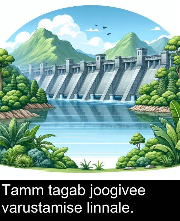 linnale: Tamm tagab joogivee varustamise linnale.