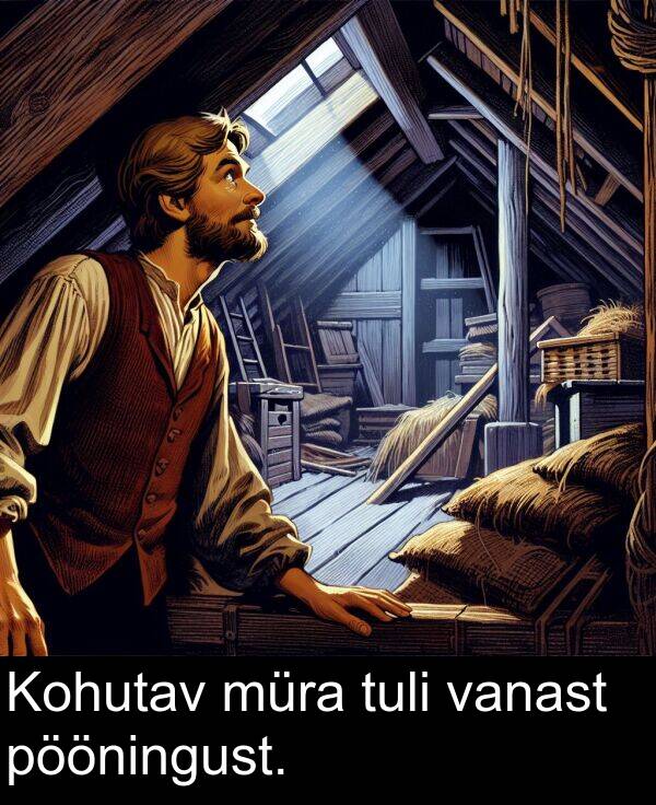 tuli: Kohutav müra tuli vanast pööningust.