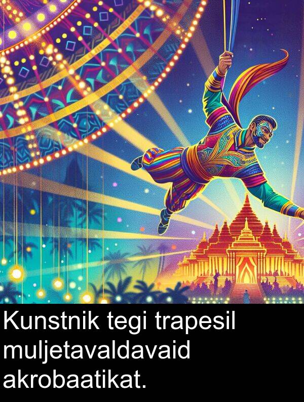 muljetavaldavaid: Kunstnik tegi trapesil muljetavaldavaid akrobaatikat.