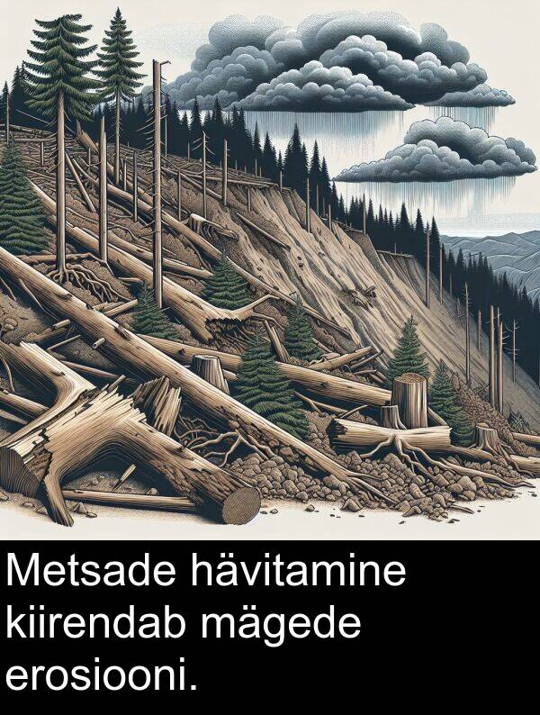 hävitamine: Metsade hävitamine kiirendab mägede erosiooni.