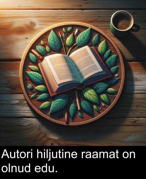 hiljutine: Autori hiljutine raamat on olnud edu.