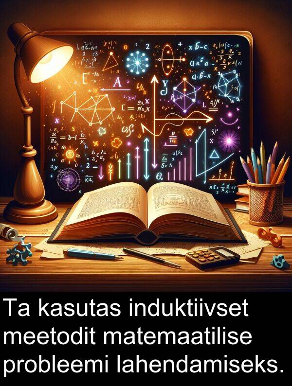 induktiivset: Ta kasutas induktiivset meetodit matemaatilise probleemi lahendamiseks.
