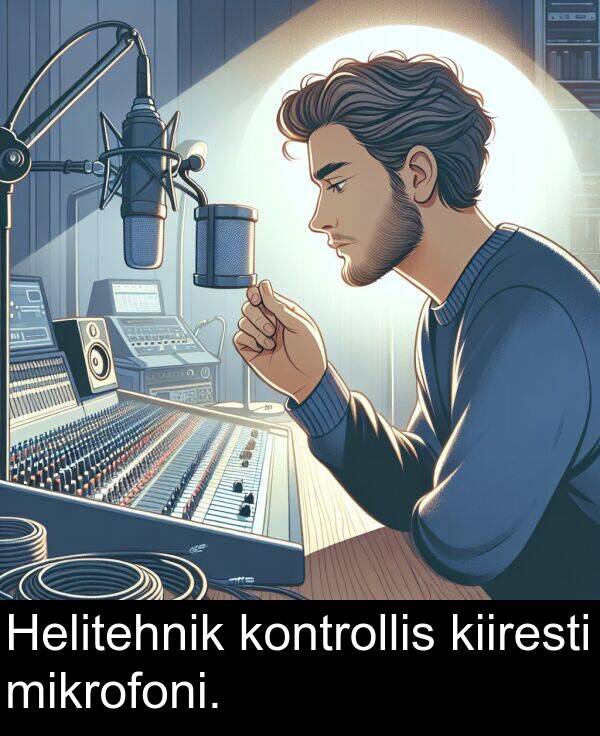 kontrollis: Helitehnik kontrollis kiiresti mikrofoni.