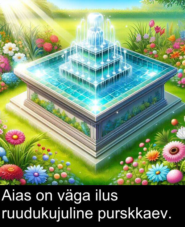 purskkaev: Aias on väga ilus ruudukujuline purskkaev.