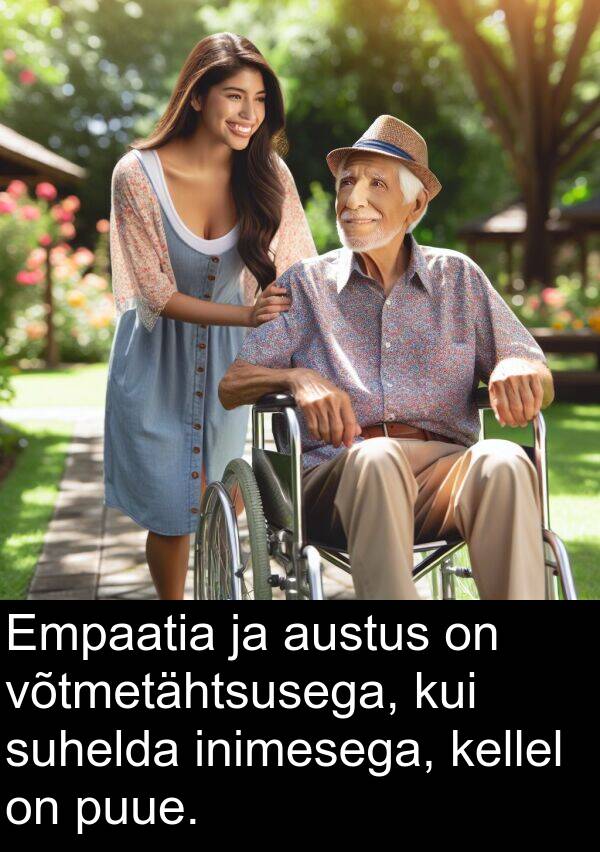 puue: Empaatia ja austus on võtmetähtsusega, kui suhelda inimesega, kellel on puue.