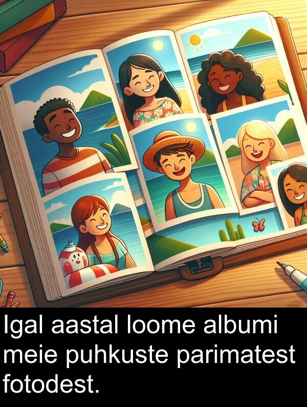 loome: Igal aastal loome albumi meie puhkuste parimatest fotodest.