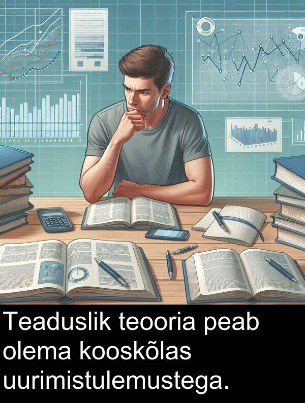 uurimistulemustega: Teaduslik teooria peab olema kooskõlas uurimistulemustega.