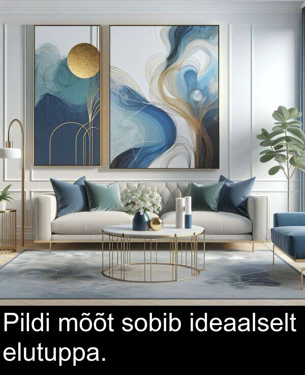 sobib: Pildi mõõt sobib ideaalselt elutuppa.