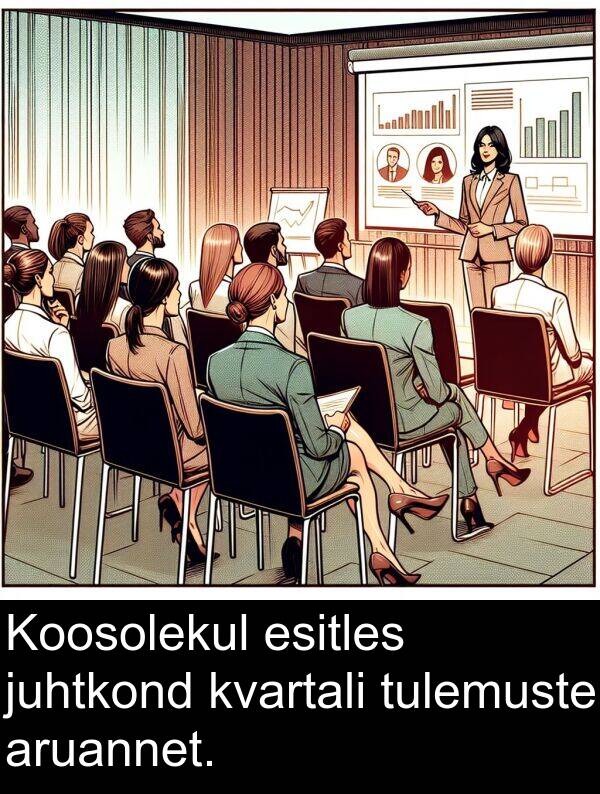 kvartali: Koosolekul esitles juhtkond kvartali tulemuste aruannet.