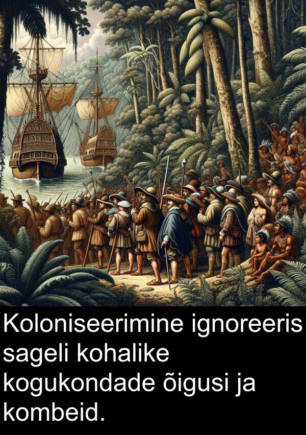 kohalike: Koloniseerimine ignoreeris sageli kohalike kogukondade õigusi ja kombeid.