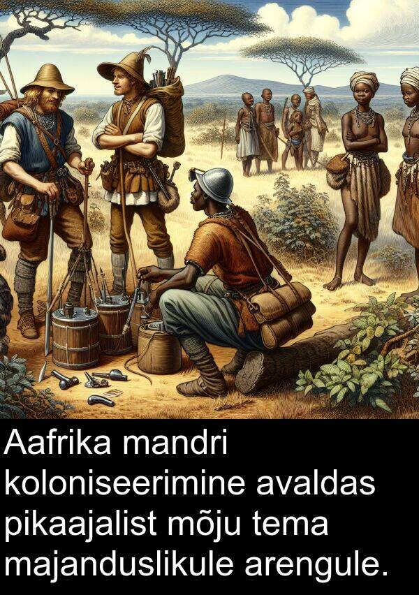 koloniseerimine: Aafrika mandri koloniseerimine avaldas pikaajalist mõju tema majanduslikule arengule.