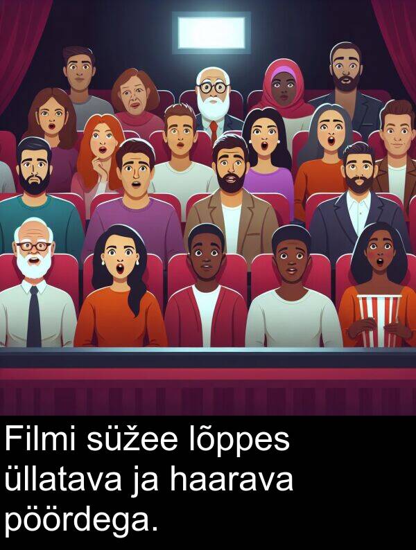 lõppes: Filmi süžee lõppes üllatava ja haarava pöördega.