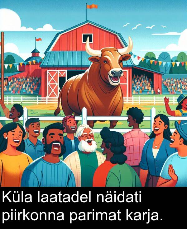 laatadel: Küla laatadel näidati piirkonna parimat karja.