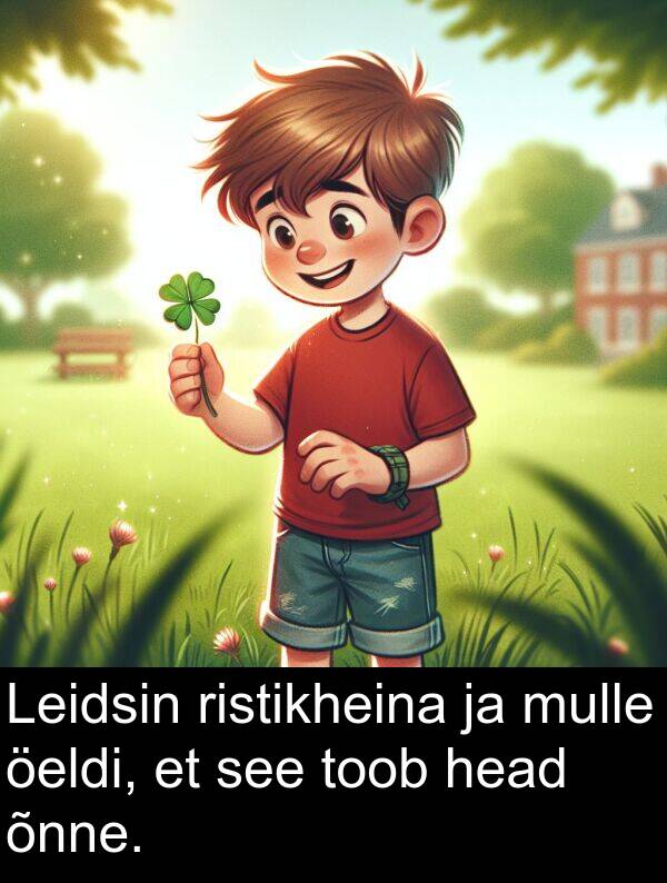 toob: Leidsin ristikheina ja mulle öeldi, et see toob head õnne.