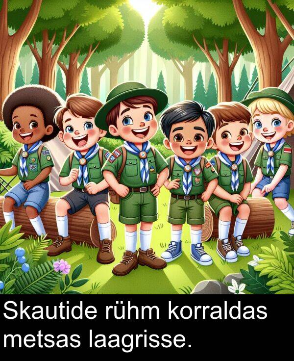 metsas: Skautide rühm korraldas metsas laagrisse.
