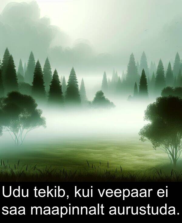 veepaar: Udu tekib, kui veepaar ei saa maapinnalt aurustuda.