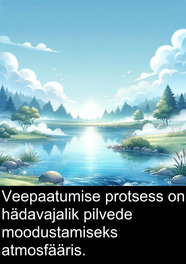hädavajalik: Veepaatumise protsess on hädavajalik pilvede moodustamiseks atmosfääris.
