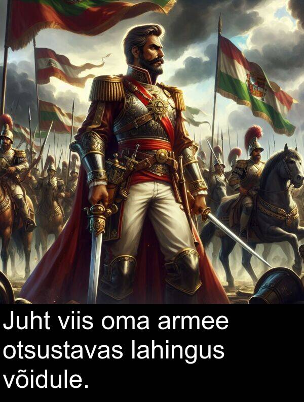 otsustavas: Juht viis oma armee otsustavas lahingus võidule.