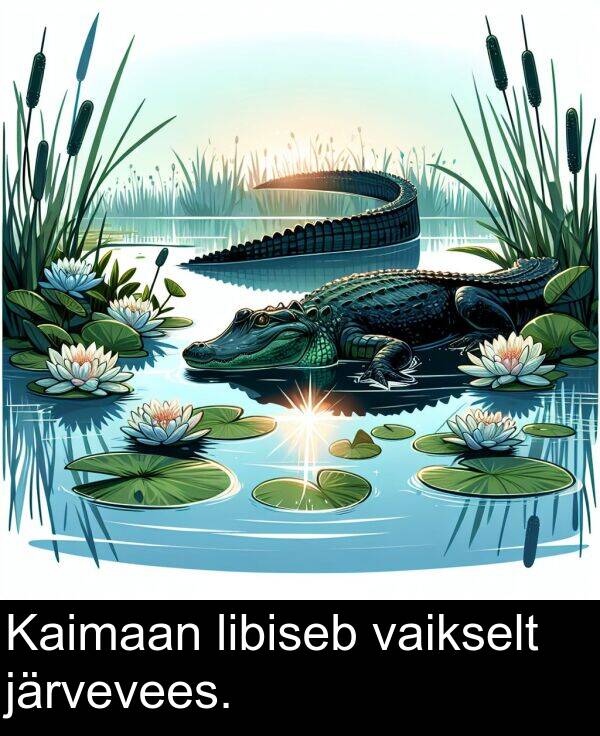 järvevees: Kaimaan libiseb vaikselt järvevees.