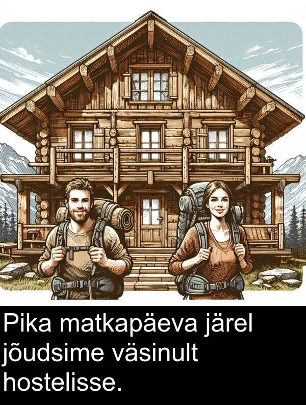 jõudsime: Pika matkapäeva järel jõudsime väsinult hostelisse.