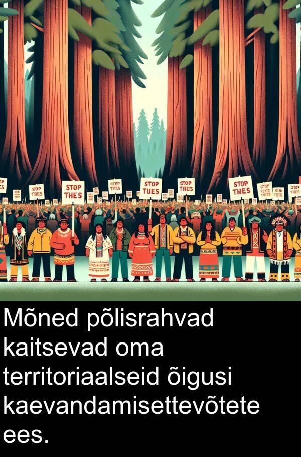 kaevandamisettevõtete: Mõned põlisrahvad kaitsevad oma territoriaalseid õigusi kaevandamisettevõtete ees.