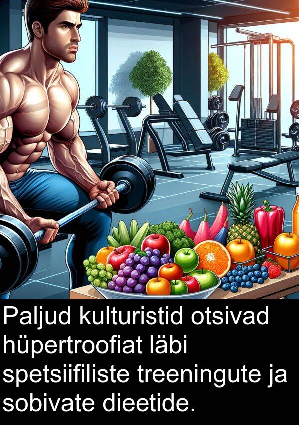 dieetide: Paljud kulturistid otsivad hüpertroofiat läbi spetsiifiliste treeningute ja sobivate dieetide.