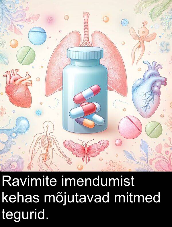 mitmed: Ravimite imendumist kehas mõjutavad mitmed tegurid.