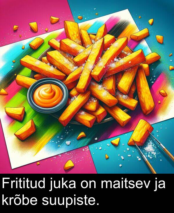 suupiste: Frititud juka on maitsev ja krõbe suupiste.