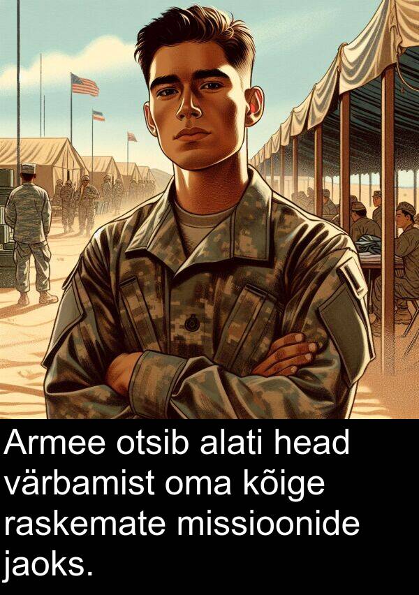värbamist: Armee otsib alati head värbamist oma kõige raskemate missioonide jaoks.
