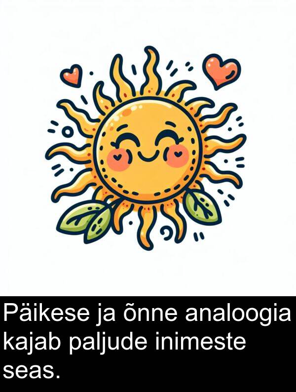 inimeste: Päikese ja õnne analoogia kajab paljude inimeste seas.