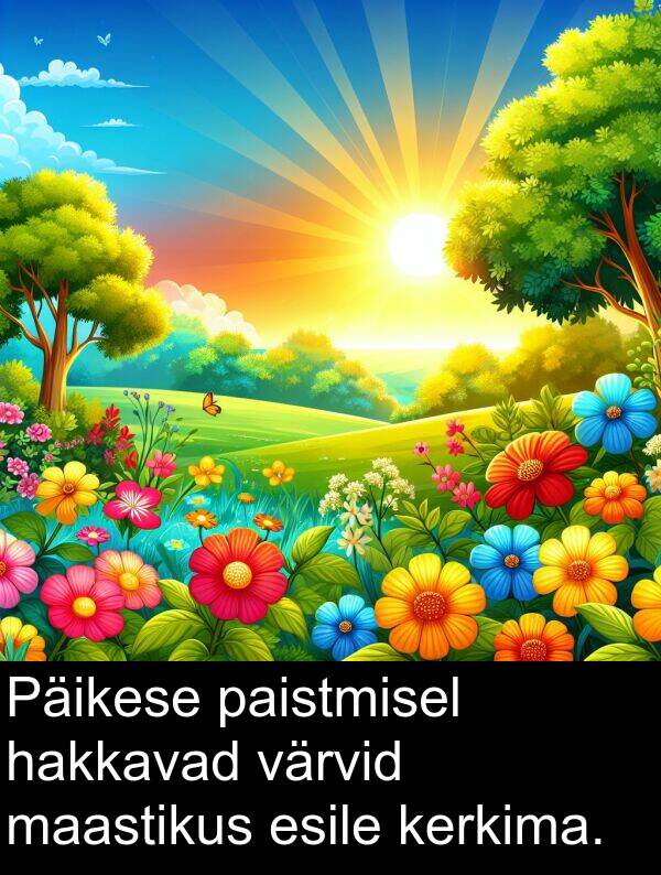 paistmisel: Päikese paistmisel hakkavad värvid maastikus esile kerkima.