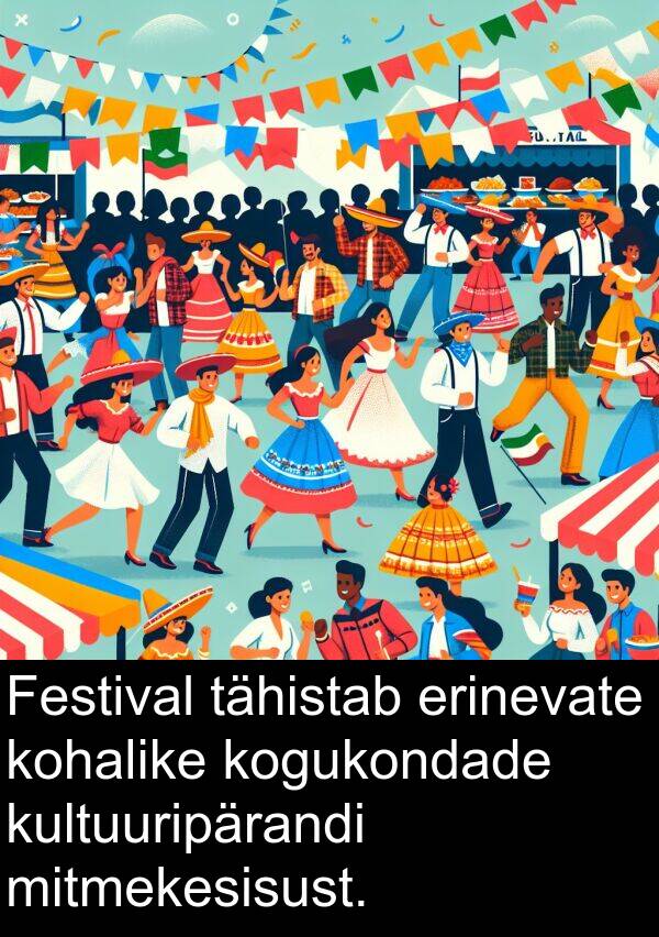 kultuuripärandi: Festival tähistab erinevate kohalike kogukondade kultuuripärandi mitmekesisust.