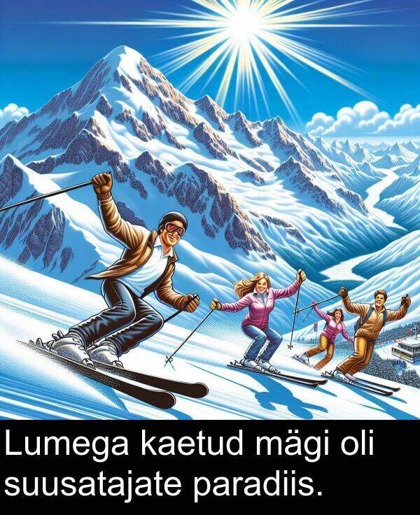 suusatajate: Lumega kaetud mägi oli suusatajate paradiis.