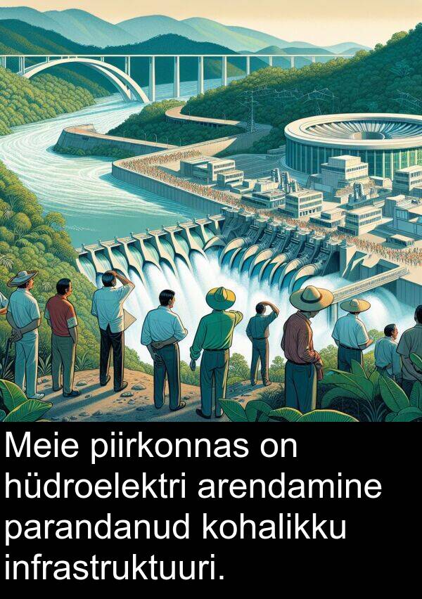 kohalikku: Meie piirkonnas on hüdroelektri arendamine parandanud kohalikku infrastruktuuri.
