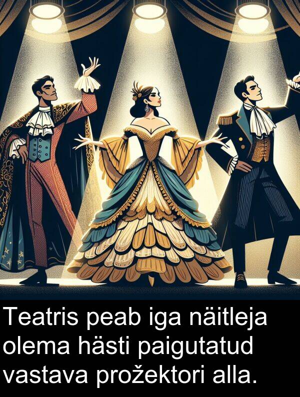 hästi: Teatris peab iga näitleja olema hästi paigutatud vastava prožektori alla.