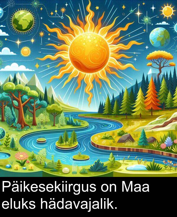 hädavajalik: Päikesekiirgus on Maa eluks hädavajalik.