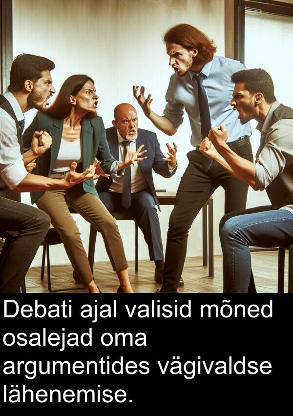 osalejad: Debati ajal valisid mõned osalejad oma argumentides vägivaldse lähenemise.
