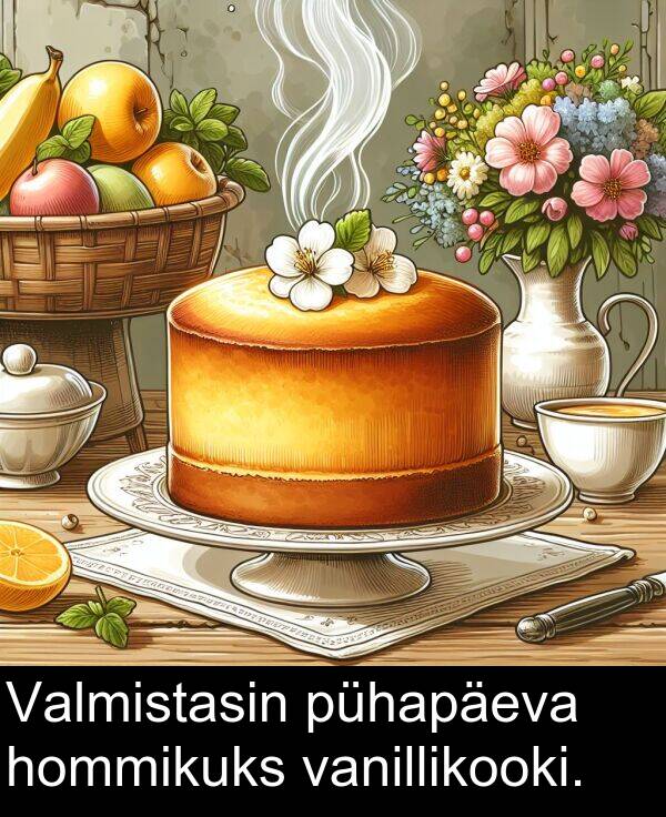 hommikuks: Valmistasin pühapäeva hommikuks vanillikooki.