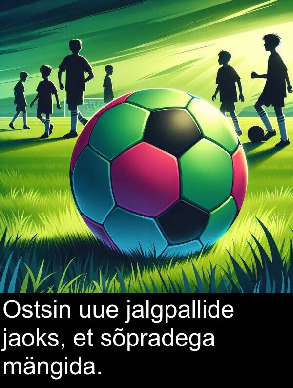 jalgpallide: Ostsin uue jalgpallide jaoks, et sõpradega mängida.