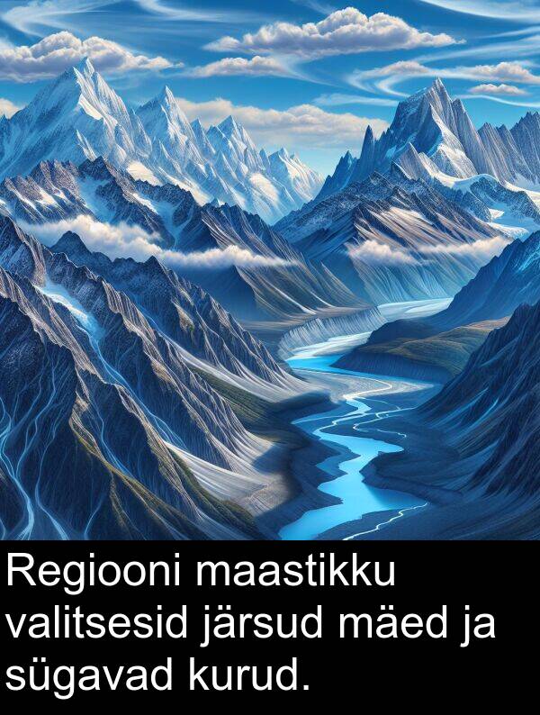 kurud: Regiooni maastikku valitsesid järsud mäed ja sügavad kurud.