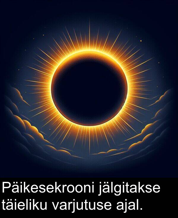 jälgitakse: Päikesekrooni jälgitakse täieliku varjutuse ajal.