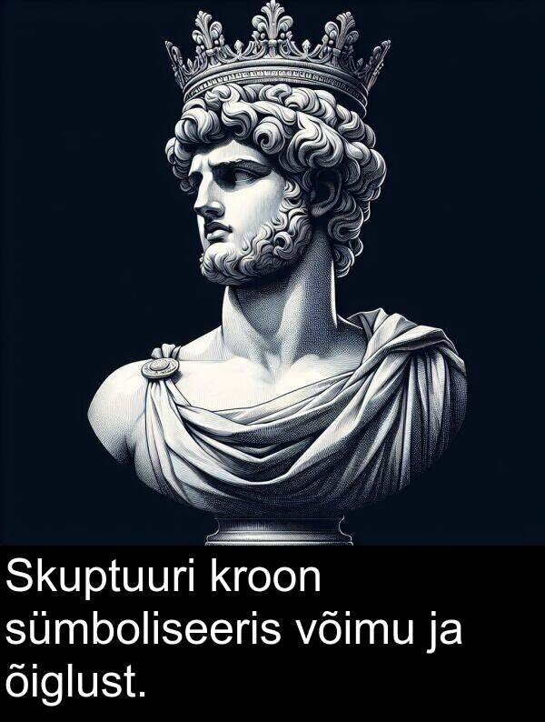 sümboliseeris: Skuptuuri kroon sümboliseeris võimu ja õiglust.