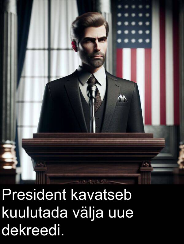 dekreedi: President kavatseb kuulutada välja uue dekreedi.