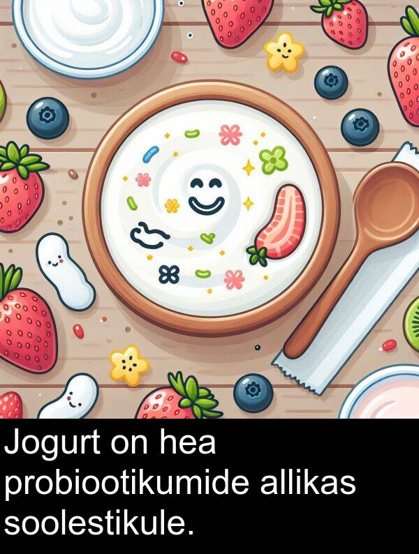 probiootikumide: Jogurt on hea probiootikumide allikas soolestikule.